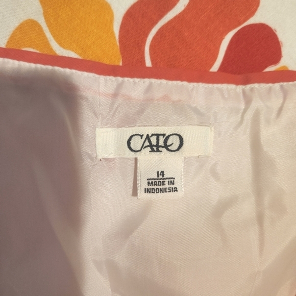 Cato Size 14 White Fit and Flair Sundress with Floral Pattern - Picture 7 of 16